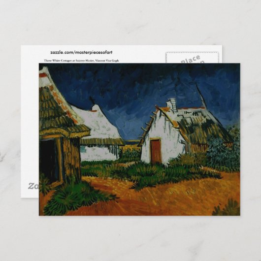 3 Witte Katoen Zintes-Maries, Vincent Van Gogh Briefkaart (Voorkant / Achterkant)