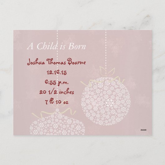 3 Witte Ornamenten Eerste Kerstmis Foto Briefkaart (Achterkant)