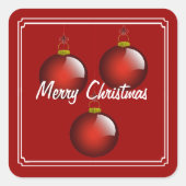 3 Witte rand rode sierogen Vierkante Sticker (Voorkant)