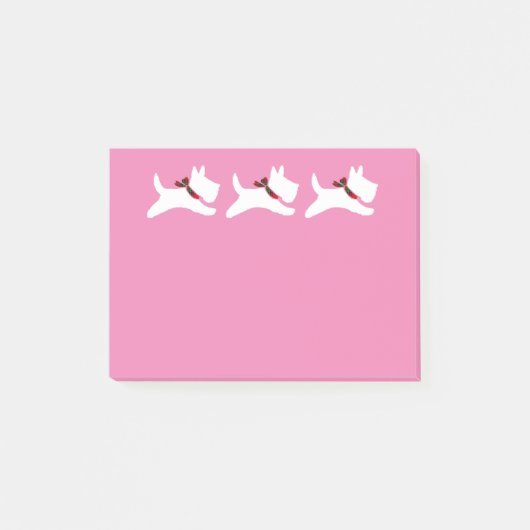 3 Witte Scotties personaliseren Post-it® Notes (Voorkant)
