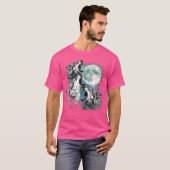 3 Wolf Moon Howling Wolf Head Funny Wolves T-shirt (Voorkant volledig)