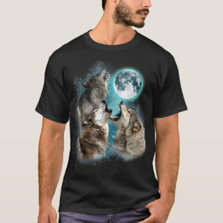 3 Wolf Moon Howling Wolf Head Wolven T-shirt