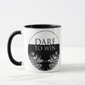 3 Word Quote-Dare aan Win-Inspirerend Mok (Links)