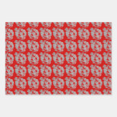 3 WP Chinese papiersnit Rat met druivenKies Kleur Inpakpapier Vel (Voorkant 3)