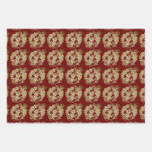 3 WP Chinese papiersnit Rat met druivenKies Kleur Inpakpapier Vel (Voorkant 2)