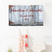 3' x5' Aangepaste Banner White Wood Wood Barn Doo (Insitu)