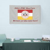 * 3 x5 banner voor MAN CAVE met PMC-vlag (Beurs)