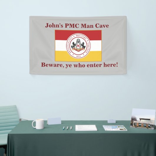 * 3 x5 banner voor MAN CAVE met PMC-vlag (Beurs)