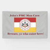 * 3 x5 banner voor MAN CAVE met PMC-vlag (Horizontaal)