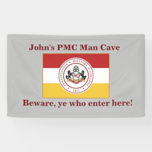 * 3 x5 banner voor MAN CAVE met PMC-vlag (Horizontaal)