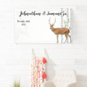 3' x5' persoonlijke banner XMAS Deer Doe Woodland  (Insitu)