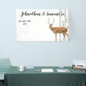 3' x5' persoonlijke banner XMAS Deer Doe Woodland  (Beurs)
