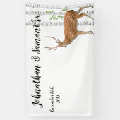 3' x5' persoonlijke banner XMAS Deer Doe Woodland  (Verticaal)