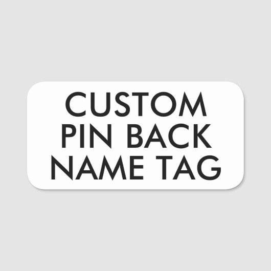 3" x 1.5" AFGERONDE Pin achterkant Aangepaste naam Naamplaatje (Voorkant)