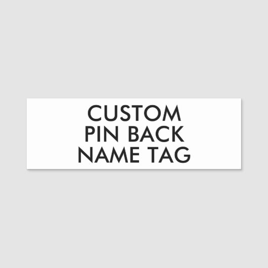 3" x 1" Speld Achterkant Naamlabel Blanco Sjabloon Naamplaatje (Voorkant)