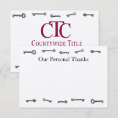 3 x 5 ctc - Hartelijk dank, kaart (Voorkant / Achterkant)