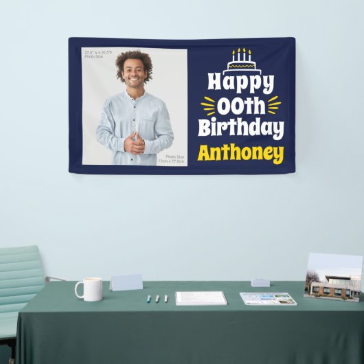 3’ x 5’ Happy Birthday elk jaar foto-banner Spandoek (Beurs)
