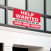 3' X 5' Help Gezochte banner (Buitenkant Gebouw)