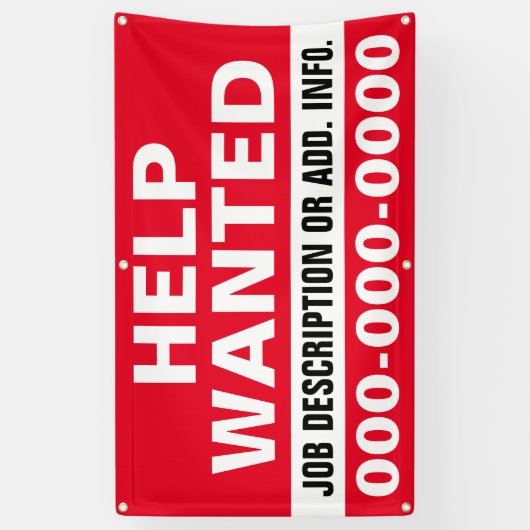 3' X 5' Help Gezochte banner (Verticaal)