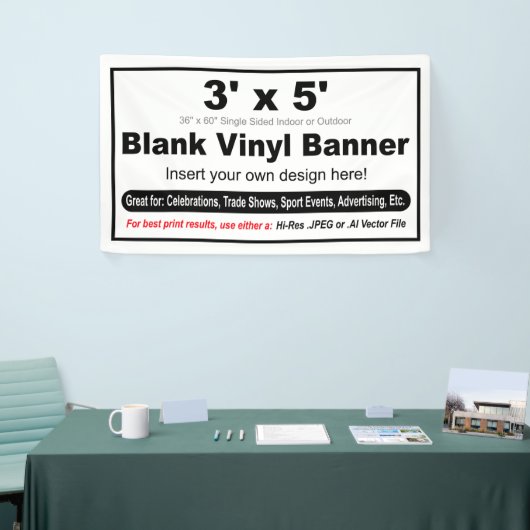 3 x 5 inch design uw eigen banner (Beurs)