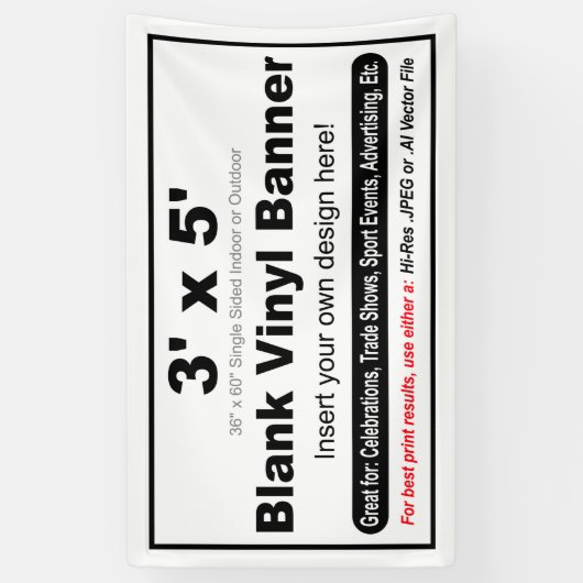 3 x 5 inch design uw eigen banner (Verticaal)