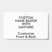 3" x 5" Naambadge met koord blanco Badge (Achterkant)