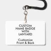 3" x 5" Naambadge met koord blanco Badge (Achterkant met lanyard)