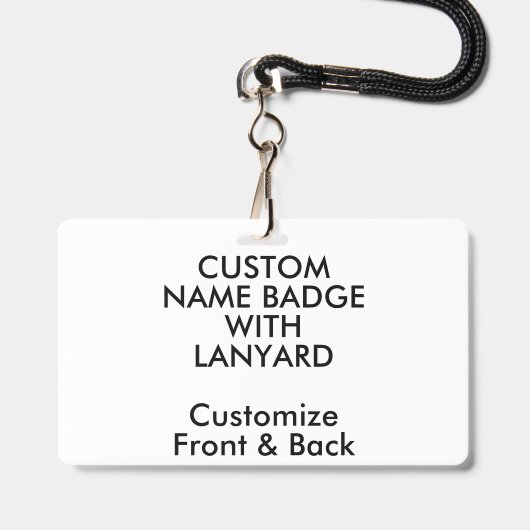 3" x 5" Naambadge met koord blanco Badge (Voorzijde met lanyard)