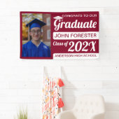 3' x 5' Rood & wit, Afstuderen met foto Spandoek (Insitu)