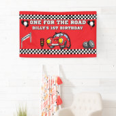  3' X 5' VINYL RODE AUTO KINDEREN 1E VERJAARDAG SPANDOEK (Insitu)