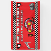  3' X 5' VINYL RODE AUTO KINDEREN 1E VERJAARDAG SPANDOEK (Verticaal)