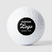 3 x golfballen met logo op maat - Promotioneel bed (Voorkant)