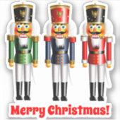 3 Xmas Nutkraker Speelgoed Soldaten Sticker (Voorkant)