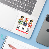 3 Xmas Nutkraker Speelgoed Soldaten Sticker (Laptop met iPhone)