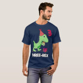 3 year old birthday gift Boy  Dinosaur Three Rex T-shirt (Voorkant volledig)