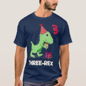 3 year old birthday gift Boy  Dinosaur Three Rex T-shirt (Voorkant)