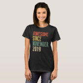 3 Years Old Awesome Since November 2019 3rd Birth T-shirt (Voorkant volledig)