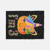 3 Years Old Unicorn Pumpkin Cute Design Birthday H Fleece Deken (Voorkant (Horizontaal))