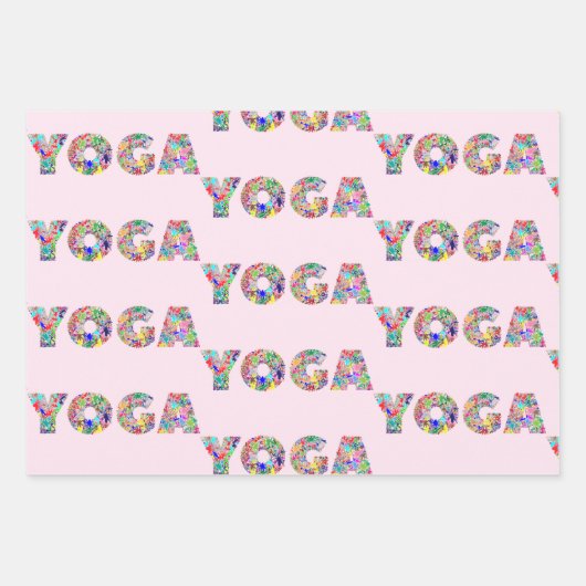 3 Yoga Wrapping Paper Original Waterverf Gift (Voorkant)