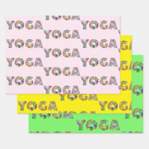 3 Yoga Wrapping Paper Original Waterverf Gift