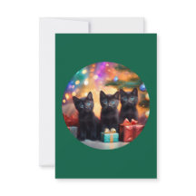 3 Young Blue Eyed Black Kittens Kerstscène