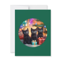 3 Young Blue Eyed Black Kittens Kerstscène