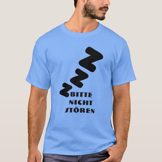 3 Z slapen met tekst Bitte nicht stören T-shirt (Voorkant)