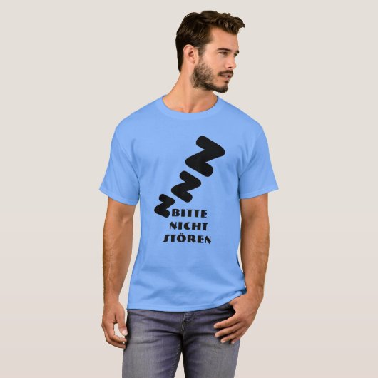 3 Z slapen met tekst Bitte nicht stören T-shirt (Voorkant volledig)