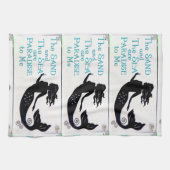 3 zand- en zee-zeemaïden theedoek (Horizontaal)