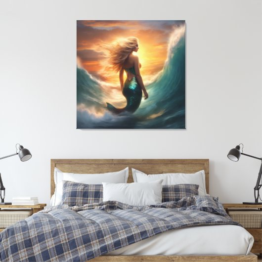 #3 Zeemeerminnenleven Canvas Afdruk (Insitu (Slaapkamer))