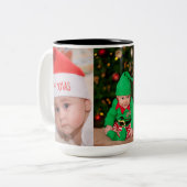 3-zijdig aangepaste Baby-foto gepersonaliseerd Tweekleurige Koffiemok (Voorkant links)