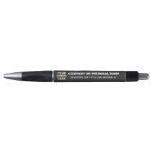 3-zijdige Logo Business Black Leather Texture Naam Pen (Voorkant)