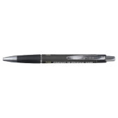 3-zijdige Logo Business Black Leather Texture Naam Pen (Achterkant)
