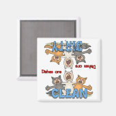 3 Zingende Katten - Kattenliefhebbers Vaatwasser M Magneet (Voorkant / Achterkant)